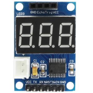 Ultrasonic distance measurement module HC-SR04 test board serial output digital display range finder