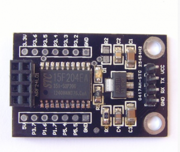 STC15F204 + NRF24L01 wireless interface wireless driver board development board