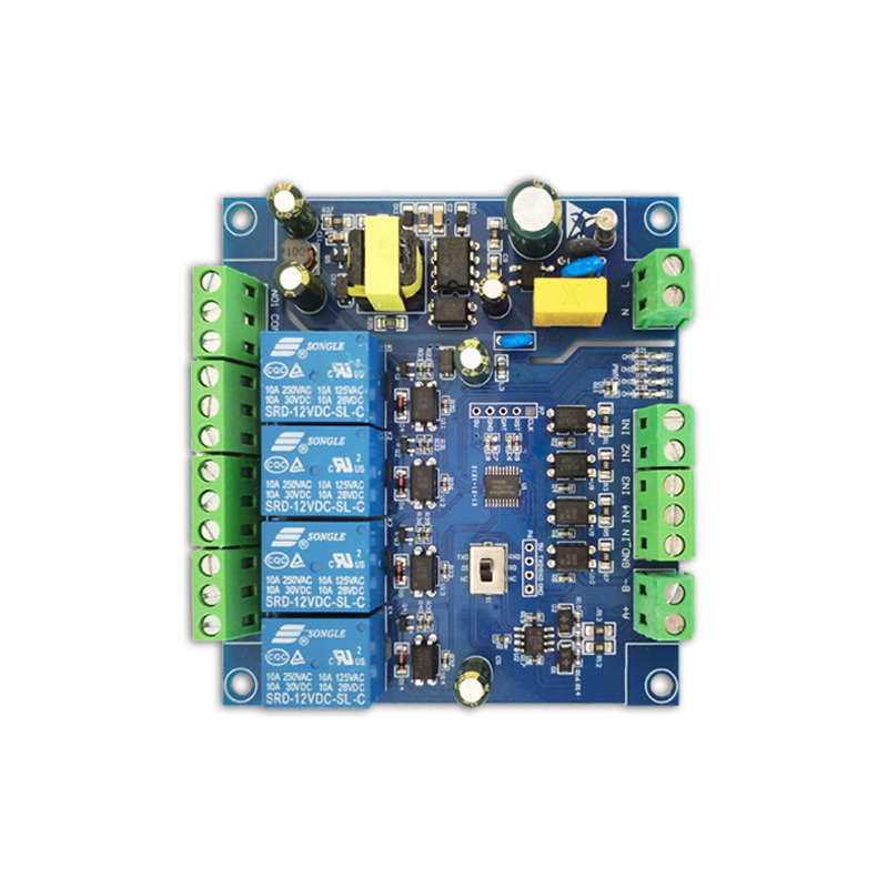 220V power supply Modbus RTU quad relay module RS485/TTL UAR