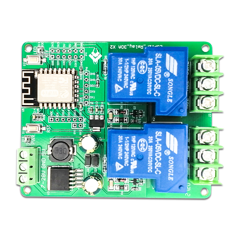 DC7-28/5V power supply ESP8266 WIFI dual channel 30A relay m