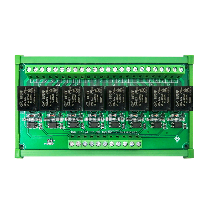 8 channels of 5V/12V/24V high and low level optocoupler isol