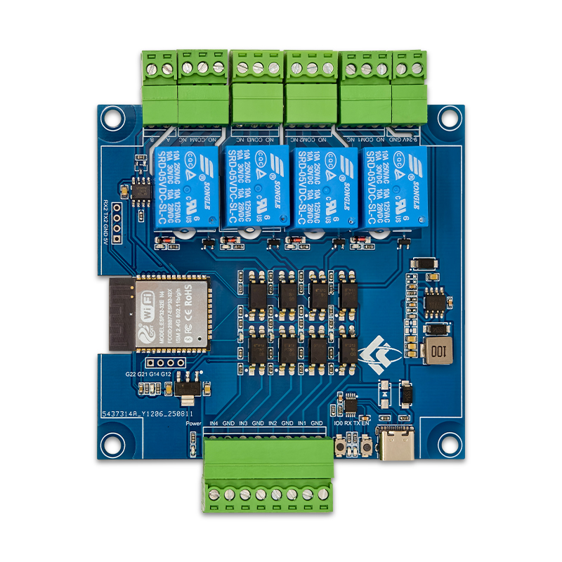 ESP32 Modbus four-channel relay RS485 4 input and 4 output o