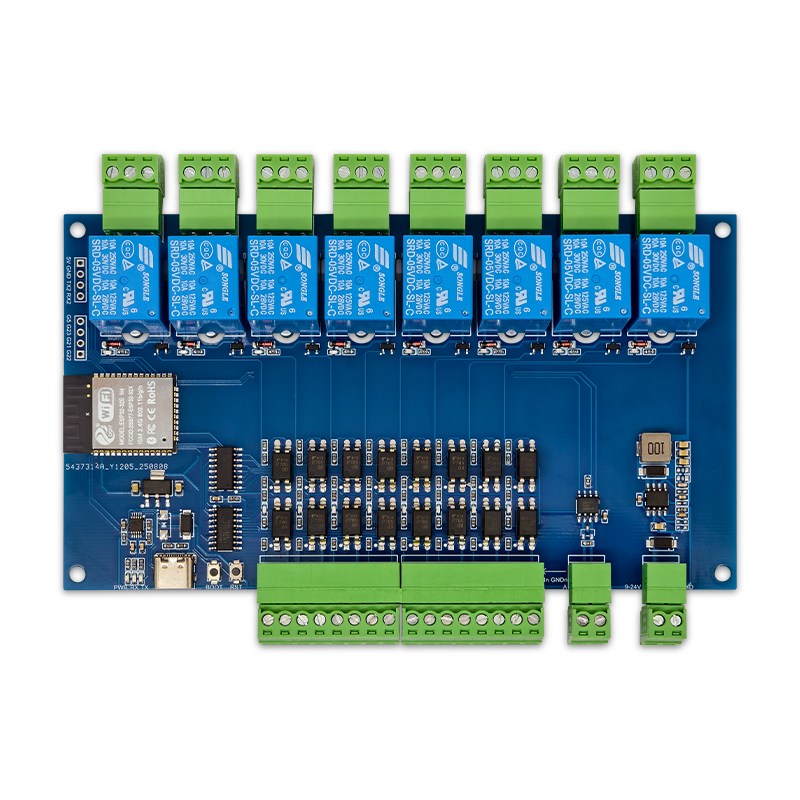 ESP32 Modbus 8-channel relay RS485 8 input and 8 output opto
