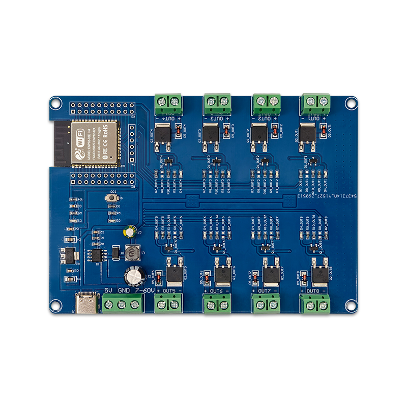 DC5-60V Powered ESP32 Eight-Channel MOS Switch Modu