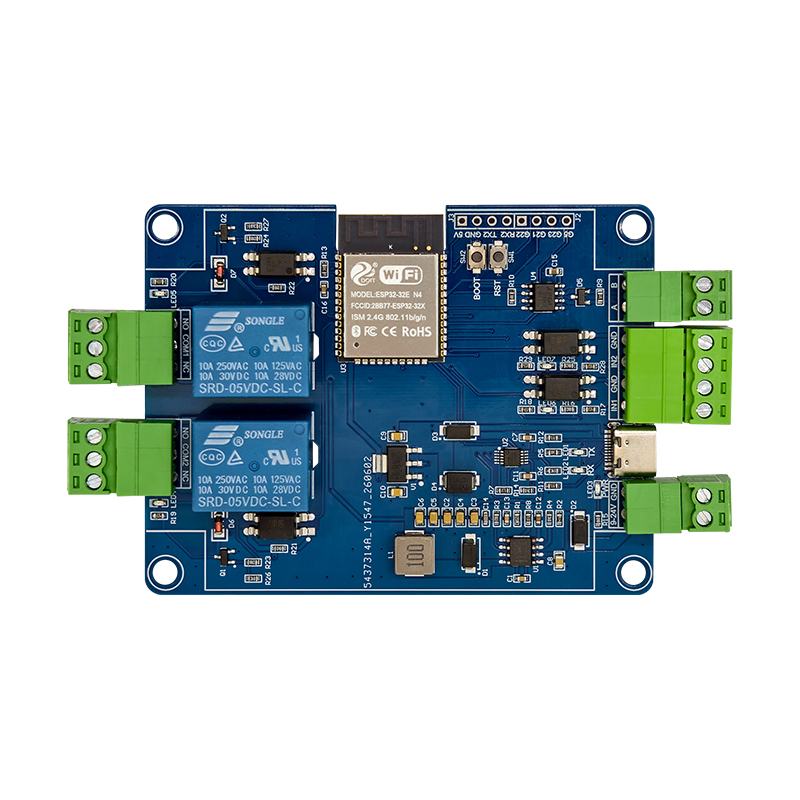 ESP32 Modbus dual-channel relay RS485 2-input 2-out